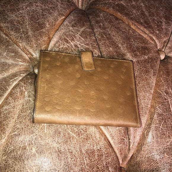 Ostrich grain cowhide leather wallet - Picture 1 of 9